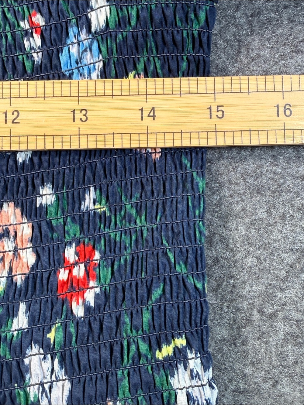 Hill House Home The Viviana Mini Nap Dress Navy Floral Ikat Smocked S NWT - Picture 8 of 13